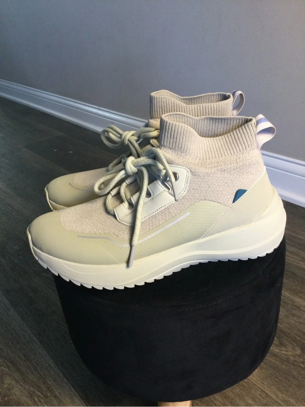 Vessi Cream Color Slip-On WATERPROOF Knit Boot